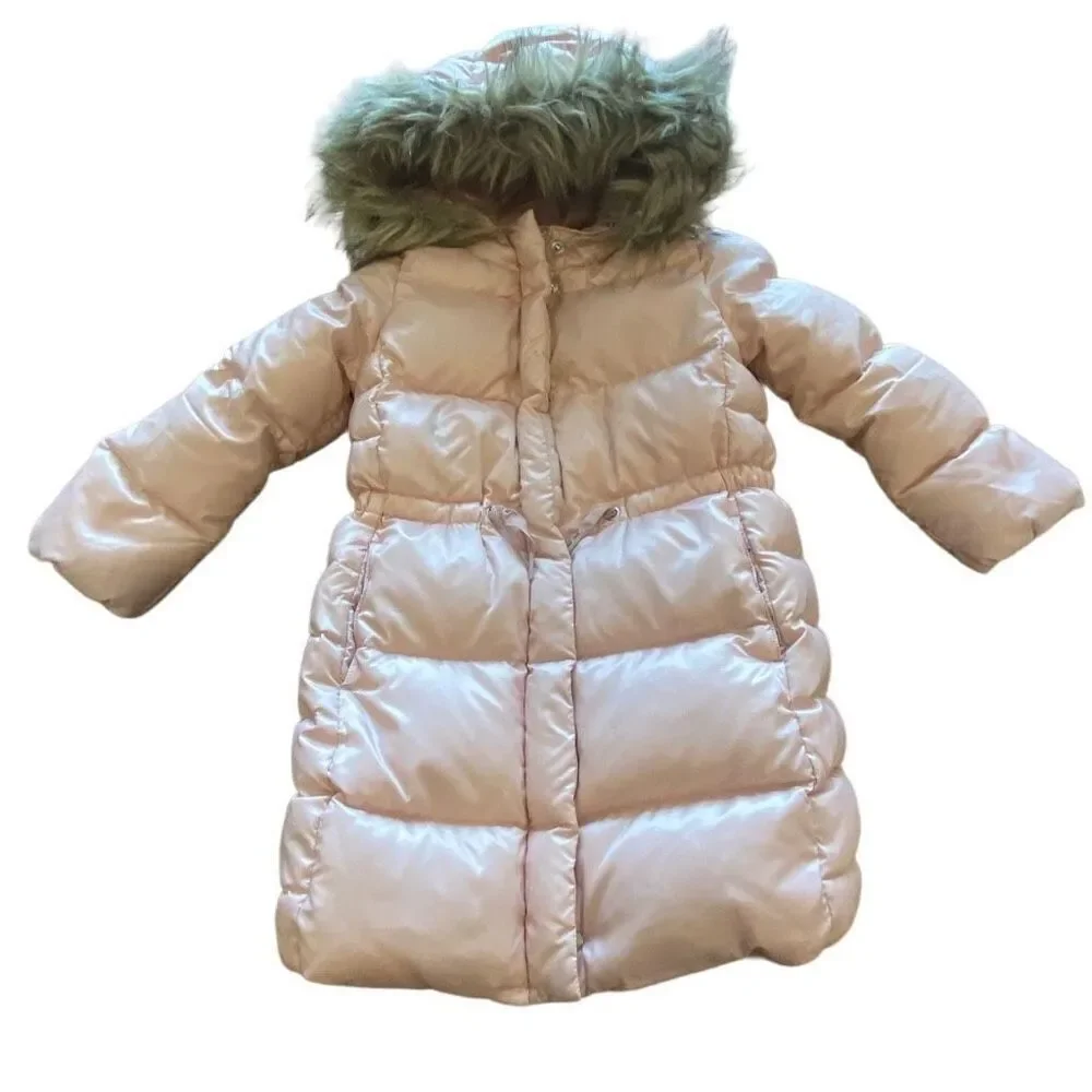 Gap Winter Bubble Coat Pink w Detachable Fur Hood Size 5